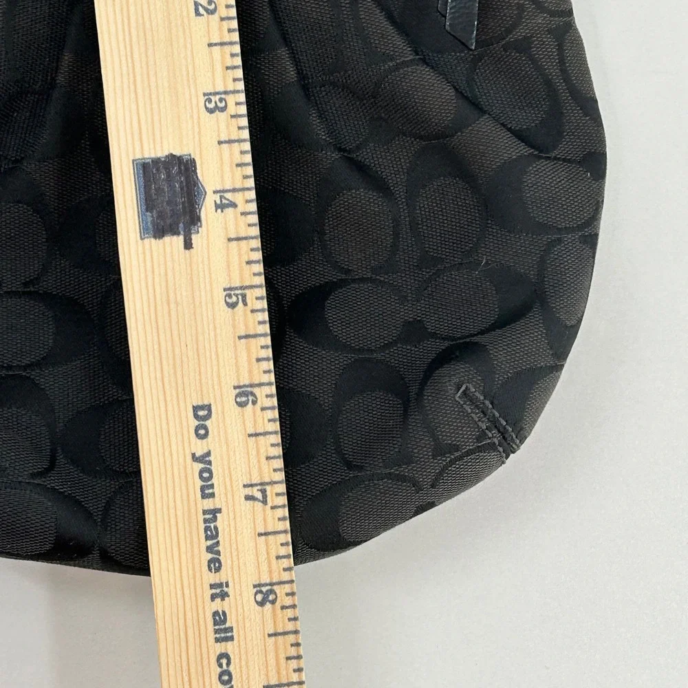 Coach Black Jacquard Signature Print‎ Crossbody Bag Adjustable Strap Small